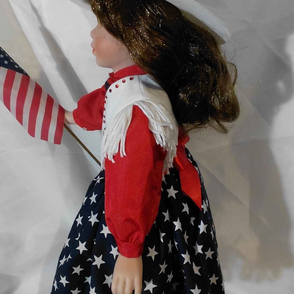 Patriotic Doll with Red and Blue Outfit - Picture 6 of 10